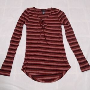 Rue 21 Y2K Long Sleeve Tie Front Small